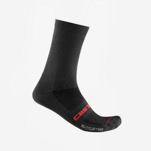 Black Men Castelli RE-CYCLE THERMAL 18 Socks | QLAM68390