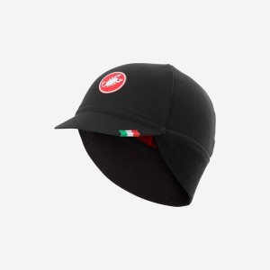 Black Red Men Castelli DIFESA THERMAL Cap | MFLN24830