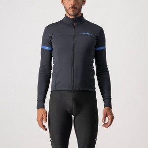 Black / Blue Men Castelli FONDO 2 FZ Jersey | QJCZ79206