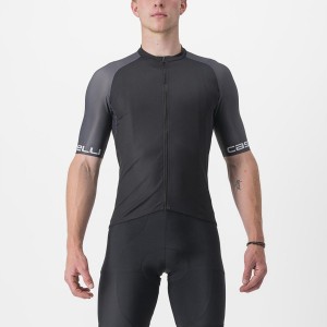 Black / Dark Grey / Silver Men Castelli ENTRATA VI Jersey | QZDO01248