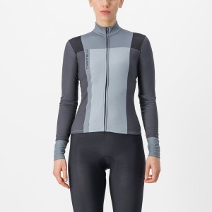 Black / Grey Women Castelli UNLIMITED W THERMAL Jersey | QFGR09576