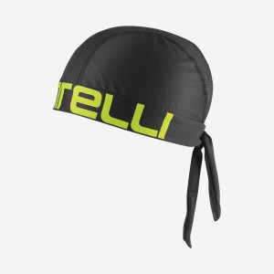 Black / Light Green Men Castelli CASTELLI BANDANA Headwear | UPTF13694