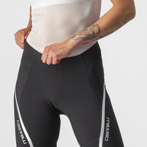 Black / Silver Women Castelli VELOCISSIMA 3 Shorts | RTDX85964