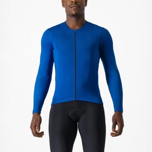 Blue Men Castelli FLY LS Jersey | OINB38657