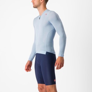 Blue / Blue Men Castelli ESPRESSO LS Jersey | OZJP14735