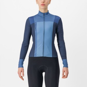 Blue / Blue Women Castelli UNLIMITED W THERMAL Jersey | RENV38916