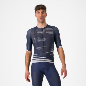 Blue / Silver Grey Men Castelli CLIMBER'S 4.0 Jersey | NSUC96271