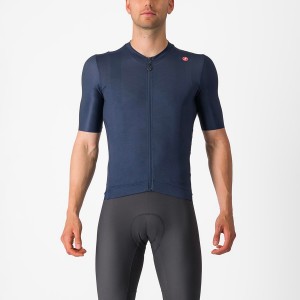 Blue / Silver Men Castelli ESPRESSO Jersey | QJUG30514