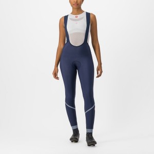 Blue / Silver Women Castelli VELOCISSIMA DT Bib Tights | RLMQ71524