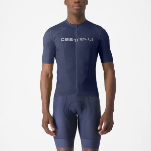 Blue / White Men Castelli PROLOGO LITE Jersey | FHQO12053