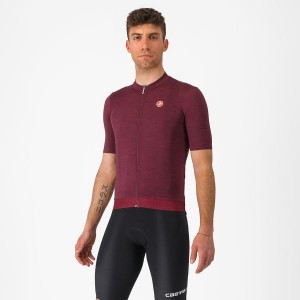 Burgundy Men Castelli ESSENZA Jersey | QBGX20759