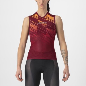 Burgundy Women Castelli INSIDER W SLEEVELESS Jersey | BWRZ72349