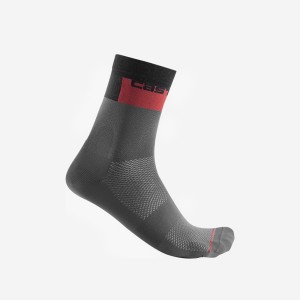 Dark Grey Men Castelli BLOCCO 15 Socks | LADO45826