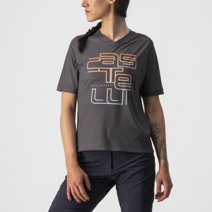 Dark Grey Women Castelli TRAIL TECH W TEE Jersey | GVEQ39470