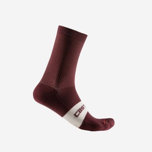 Deep Burgundy Men Castelli ESPRESSO 15 Socks | UQEA62891