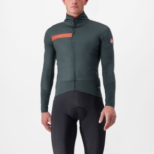 Green / Red Orange Men Castelli BETA RoS Jackets | LJEV61295