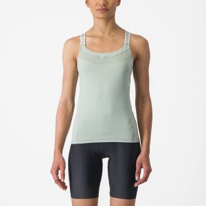 Green / White Women Castelli BAVETTE TOP Jersey | EQXK49761