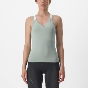 Green / White Women Castelli SOLARIS TOP Jersey | JPIU57842