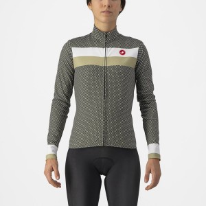 Green / White / Green Women Castelli VOLARE LS Jersey | PUEZ91536