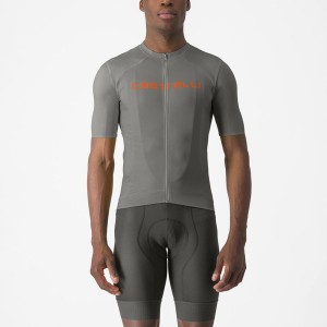 Grey / Orange Men Castelli PROLOGO LITE Jersey | UFMY10782