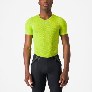 Light Green Men Castelli PRO MESH 2.0 SHORT SLEEVE Base Layer | DWZL56187