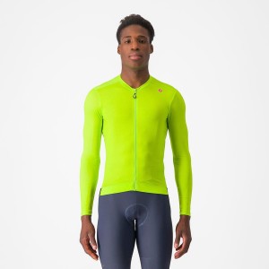 Light Green / Deep Green Men Castelli ESPRESSO LS Jersey | XJZB48795