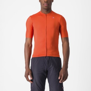 Orange Red / Grey Men Castelli UNLIMITED ENTRATA 2 Jersey | ISJX41798