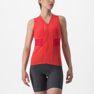 Orange Women Castelli ANIMA 4 SLEEVELESS Jersey | DGPQ53406