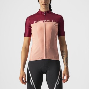 Pink / Burgundy Women Castelli VELOCISSIMA Jersey | NQIG97635