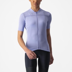 Purple White Women Castelli ANIMA 4 Jersey | GFIE35240