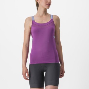 Purple White Women Castelli BAVETTE TOP Jersey | RTFV85907