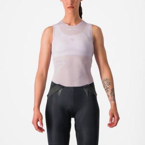 Purple White Women Castelli PRO MESH W SLEEVELESS Base Layer | ZFNK49716