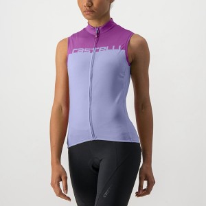 Purple White Women Castelli VELOCISSIMA SLEEVELESS Jersey | TVIJ06598