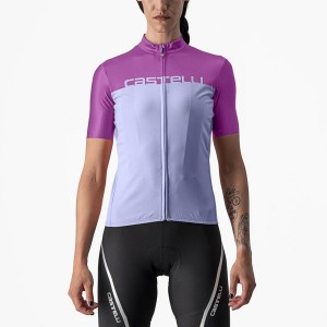 Purple White Women Castelli VELOCISSIMA Jersey | INDH67802