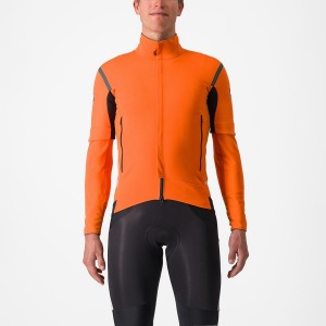 Red Orange / Dark Grey Men Castelli PERFETTO RoS 2 CONVERTIBLE Jackets | WZFM32980