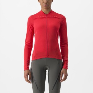 Red Women Castelli ANIMA 4 LONG SLEEVE Jersey | JIUR01965