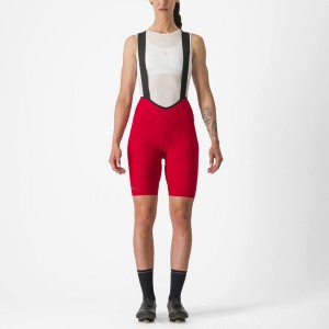 Red Women Castelli ESPRESSO W DT Bib Shorts | WZYK87236