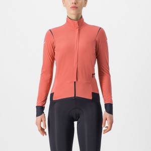 Red / Black / Black Women Castelli ALPHA FLIGHT ROS W Jackets | IUBT30495