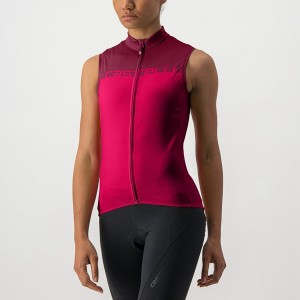 Red / Burgundy Women Castelli VELOCISSIMA SLEEVELESS Jersey | CGYT37421