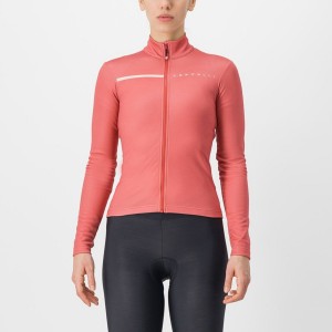 Red / Cream Pink Women Castelli SINERGIA 2 FZ Jersey | UZWS26351