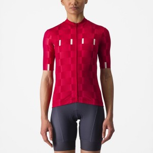 Red / White Women Castelli DIMENSIONE Jersey | TKVY04321