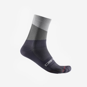 Silver Grey / Dark Grey Men Castelli ORIZZONTE 15 Socks | YQPB10528