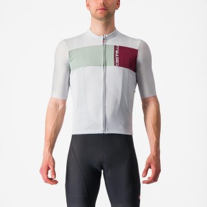 Silver Grey / Green Men Castelli PROLOGO 7 Jersey | VNHS63250