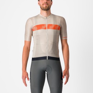 Silver / Orange Red Men Castelli UNLIMITED ENDURANCE Jersey | SCUK57930