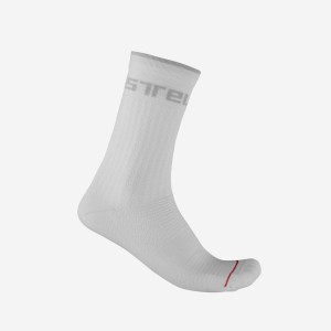 White Men Castelli DISTANZA 20 Socks | IOLQ80516