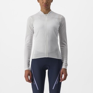 White Women Castelli ANIMA 4 LONG SLEEVE Jersey | GXVO71392