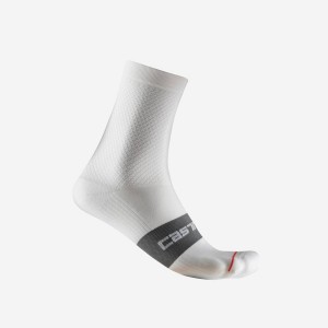 White Women Castelli ESPRESSO W 12 Socks | MBOX93685