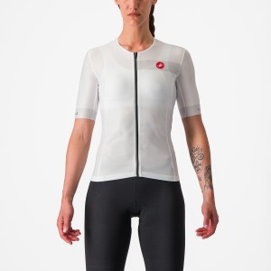 White / Black Women Castelli FREE SPEED 2 W RACE TOP Suits | HTLP24089