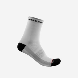 White / Black Women Castelli ROSSO CORSA W 11 Socks | YEGV74923