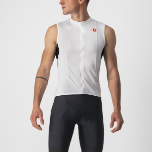 White / Black / Red Men Castelli ENTRATA VI SLEEVELESS Jersey | NJOV29704